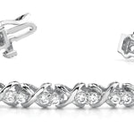 White Platinum 56-Diamond In Line XO Bracelet