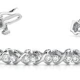 White Platinum 56-Diamond In Line XO Bracelet
