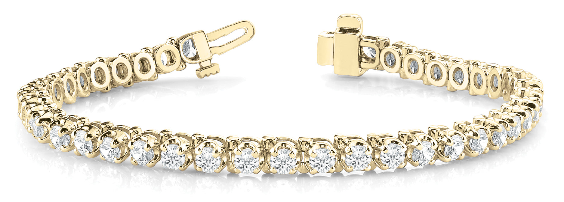 14K Yellow Gold Lab Diamond In-Line Tennis Bracelet