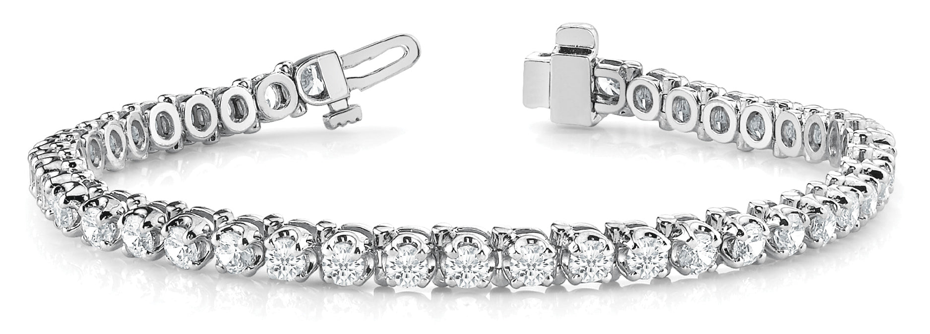 White Platinum Diamond Line Bracelet
