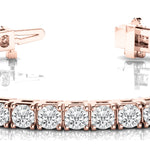Rose Gold Lab Diamond In Line Tennis Bracelet