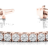 Rose Gold Lab Diamond In Line Tennis Bracelet