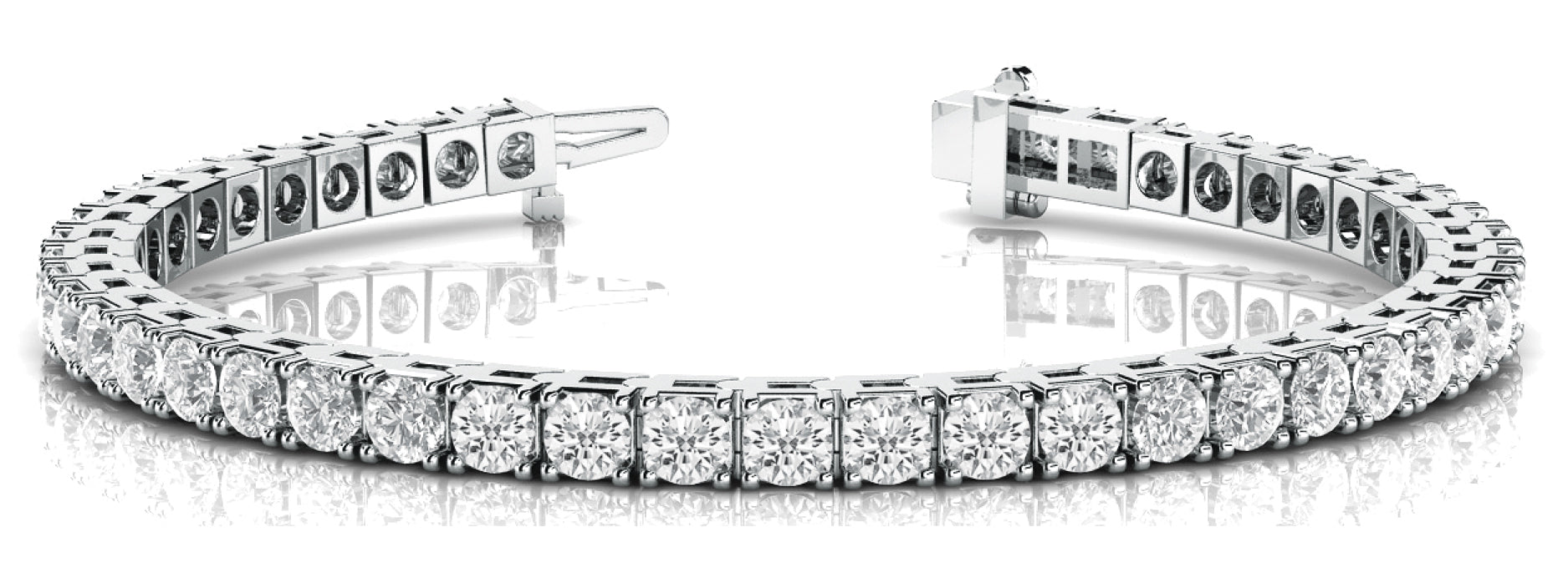 White Platinum 1.48 CTW Lab Diamond Tennis Bracelet