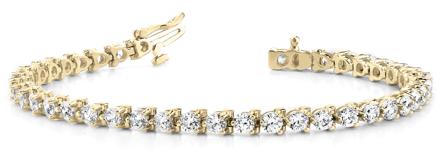 Yellow Gold Lab Diamond In Line Tennis Bracelet
