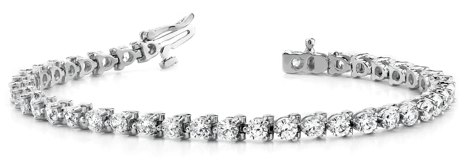 White Gold Lab Diamond In-Line Tennis Bracelet