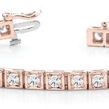 Rose Gold Lab Diamond In Line Illusion Bracelet