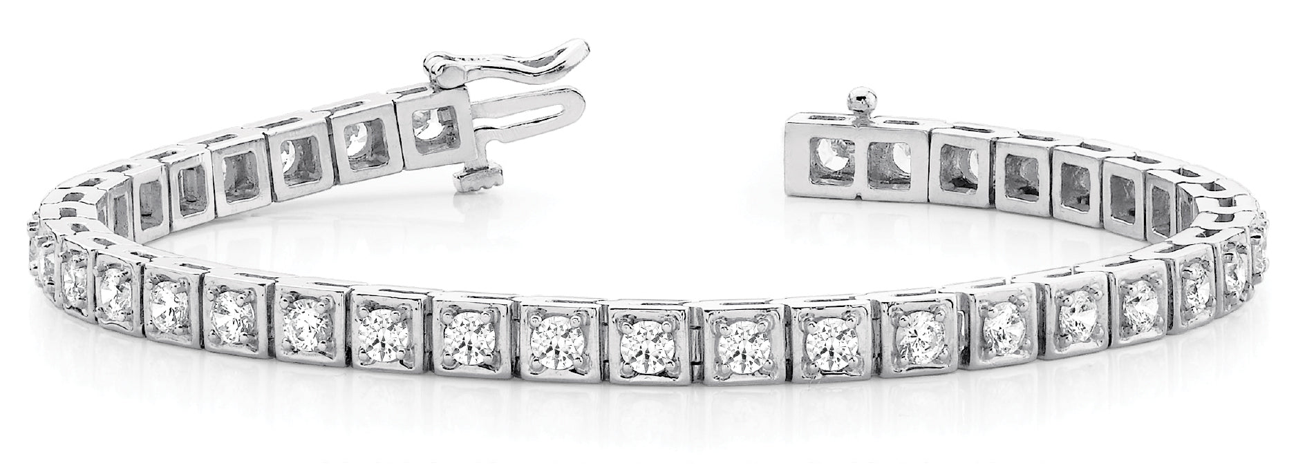 Illusion Diamond Line 18K White Gold Bracelet