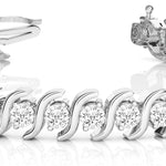 14K White Gold Lab Diamond S Link Tennis Bracelet