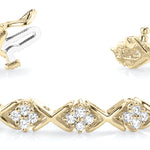 14K Yellow Gold Diamond XO Line Bracelet