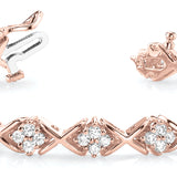 Rose Gold 72-Diamond XO In Line Bracelet