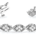 White Platinum 72-Diamond XO Line Bracelet