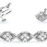 14K White Gold Diamond In Line Bracelet