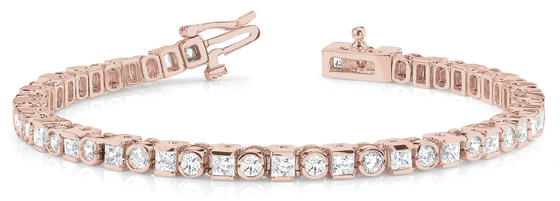 18K Rose Gold Diamond Bezel Bracelet