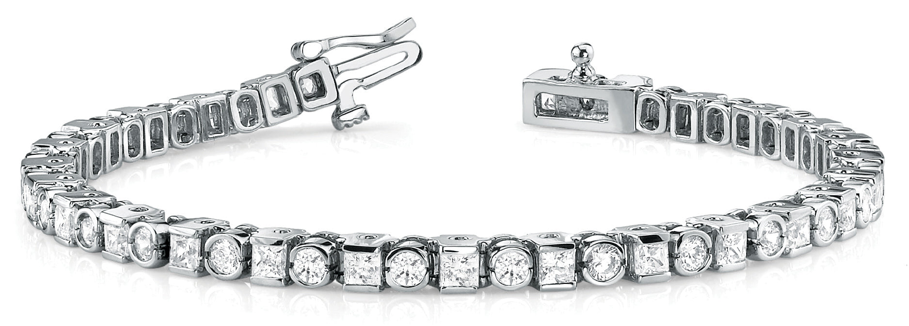 White Gold Lab Diamond In-Line Bracelet