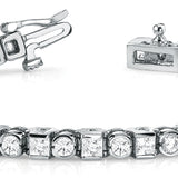 18K White Gold Lab Diamond In-Line Bracelet