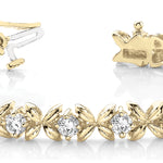 Yellow Gold Diamond XO Line Bracelet