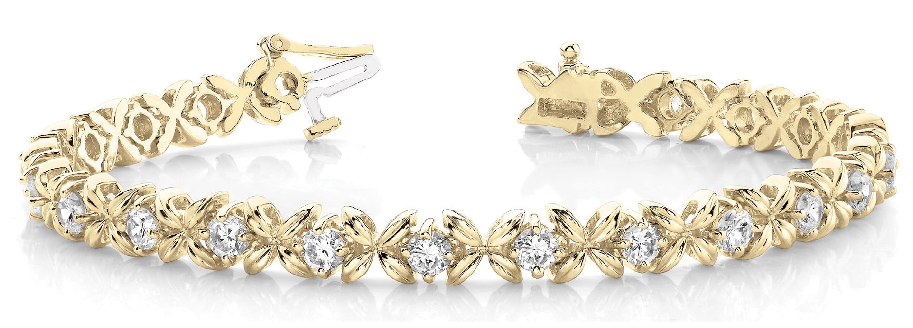 18K Yellow Gold Lab Diamond XO Line Bracelet