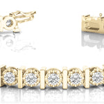 14K Yellow Gold Lab Diamond In-Line Bar Bracelet