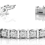 White Platinum 50-Diamond Line Bracelet