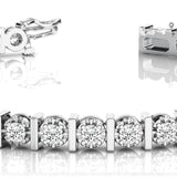 White Platinum 50-Diamond Line Bracelet