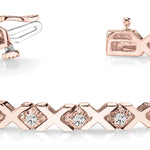 18K Rose Gold Diamond XO Bracelet
