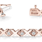18K Rose Gold Diamond XO Bracelet