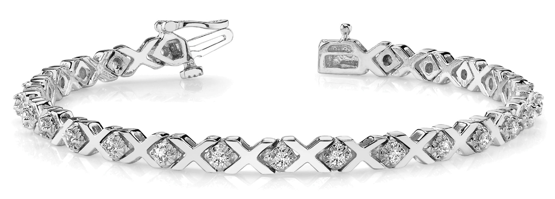 Lab Diamond XO In Line Bracelet
