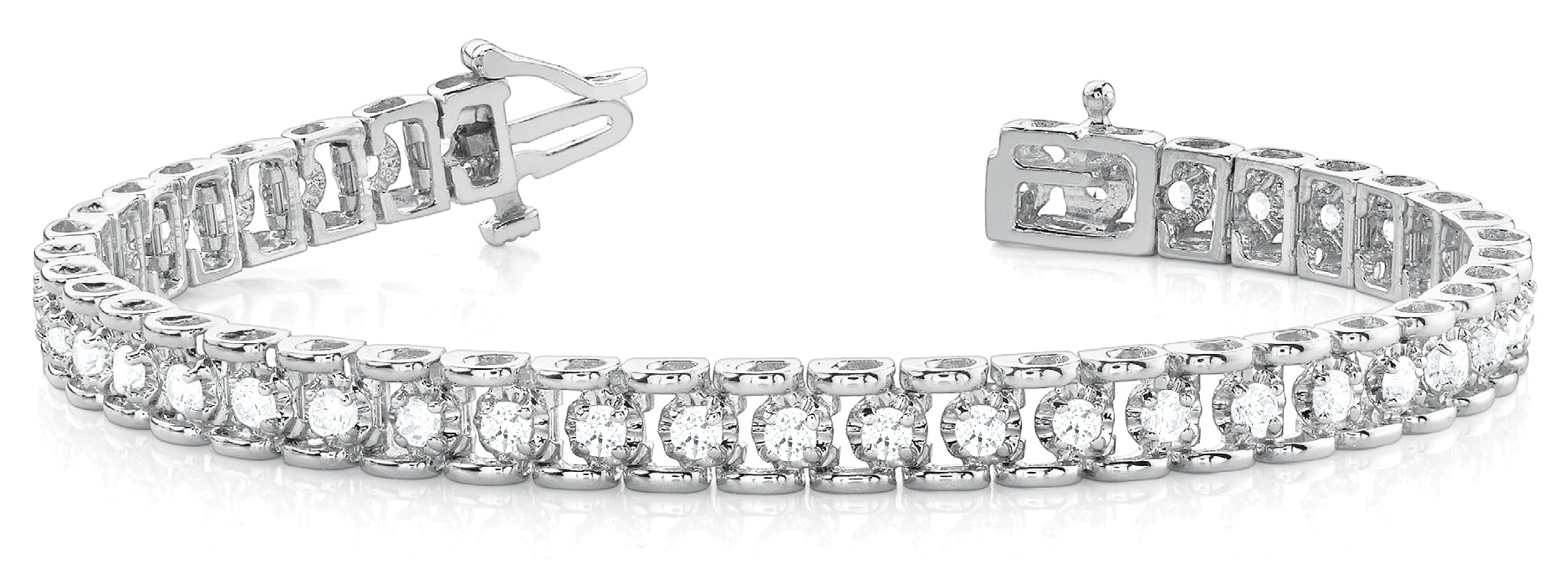 Platinum Lab Diamond In-Line Tennis Bracelet