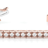 Rose Gold Lab Diamond In-Line Tennis Bracelet