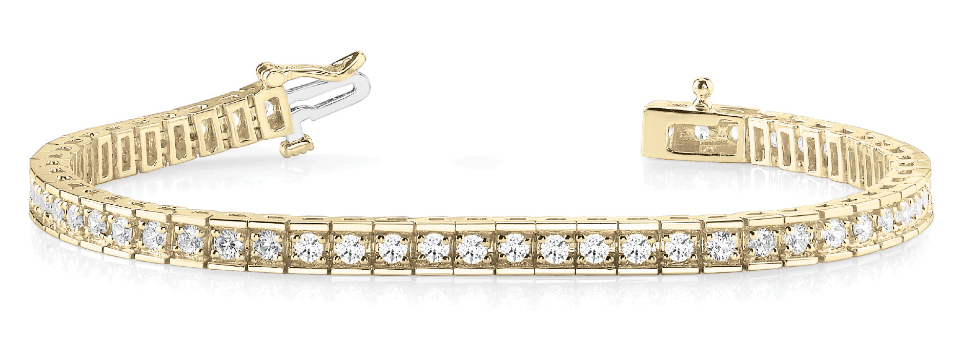 14K Yellow Gold Lab Diamond Tennis Bracelet