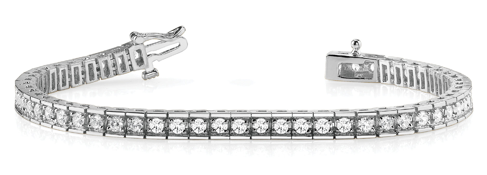 White Gold Lab Diamond In-Line Tennis Bracelet