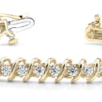 14K Yellow Gold Lab Diamond S-Link Tennis Bracelet