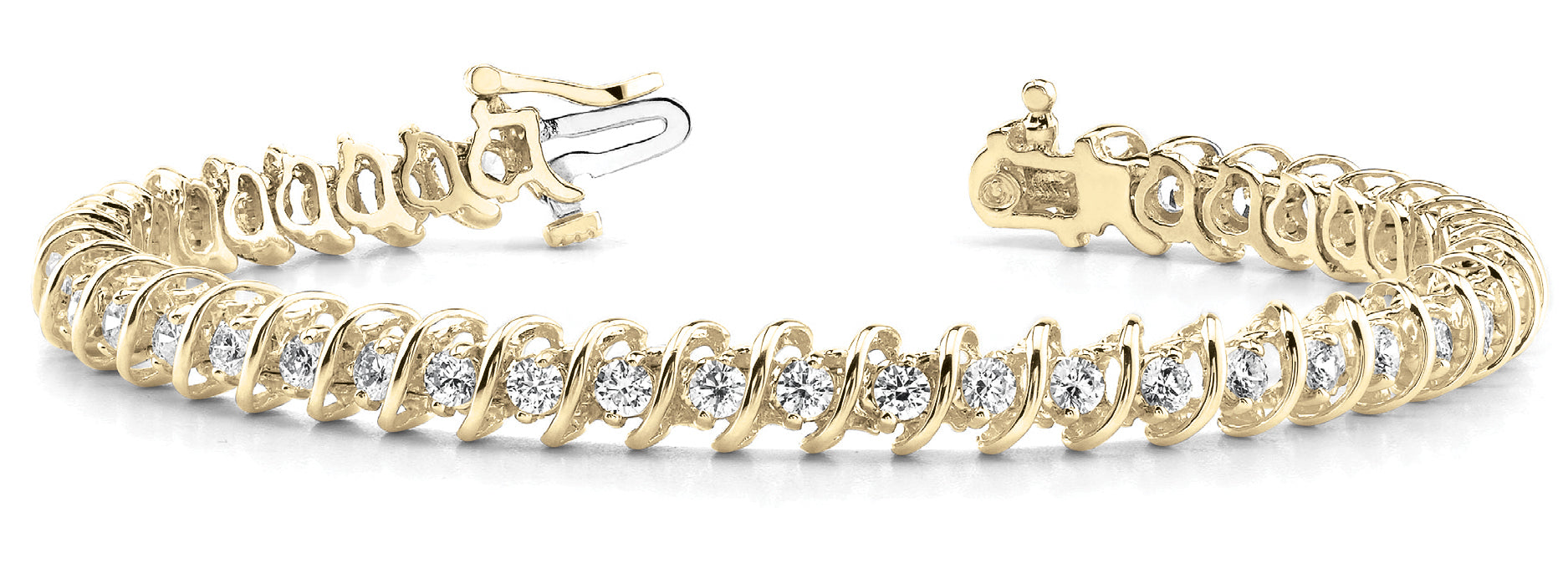 14K Yellow Gold Lab Diamond S-Link Tennis Bracelet
