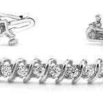 14K White Gold Lab Diamond S Link Tennis Bracelet