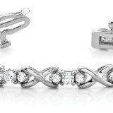 18K White Gold Diamond XO Bracelet