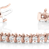 14K Rose Gold Lab Diamond Bar Link Bracelet