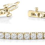 Yellow Gold 10.4 CT Lab Diamond Tennis Bracelet