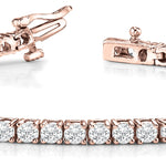 Rose Gold Lab Diamond In-Line Tennis Bracelet