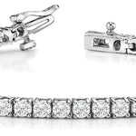 White Gold Lab Diamond In-Line Tennis Bracelet