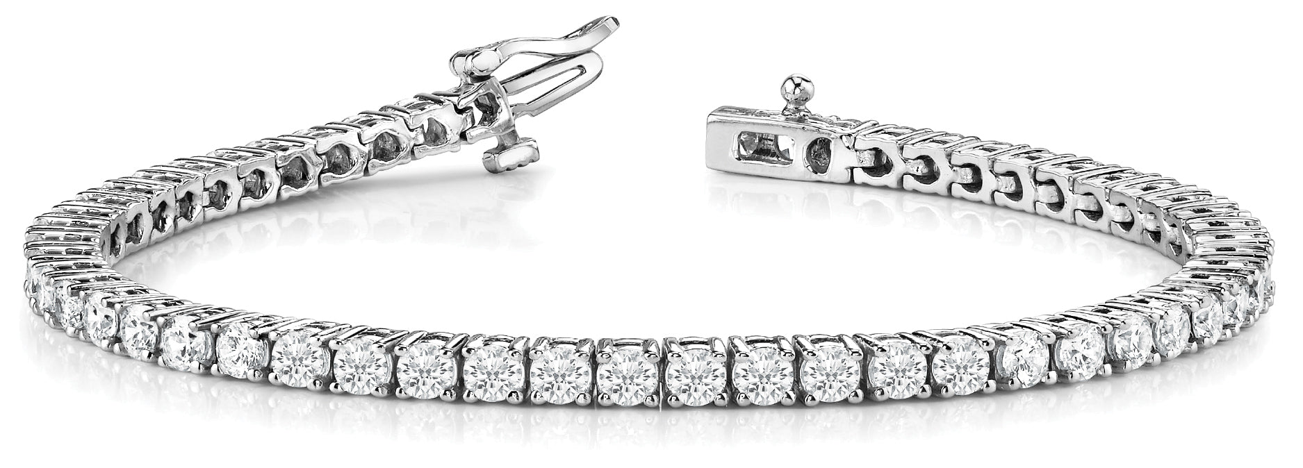White Gold Lab Diamond In-Line Tennis Bracelet
