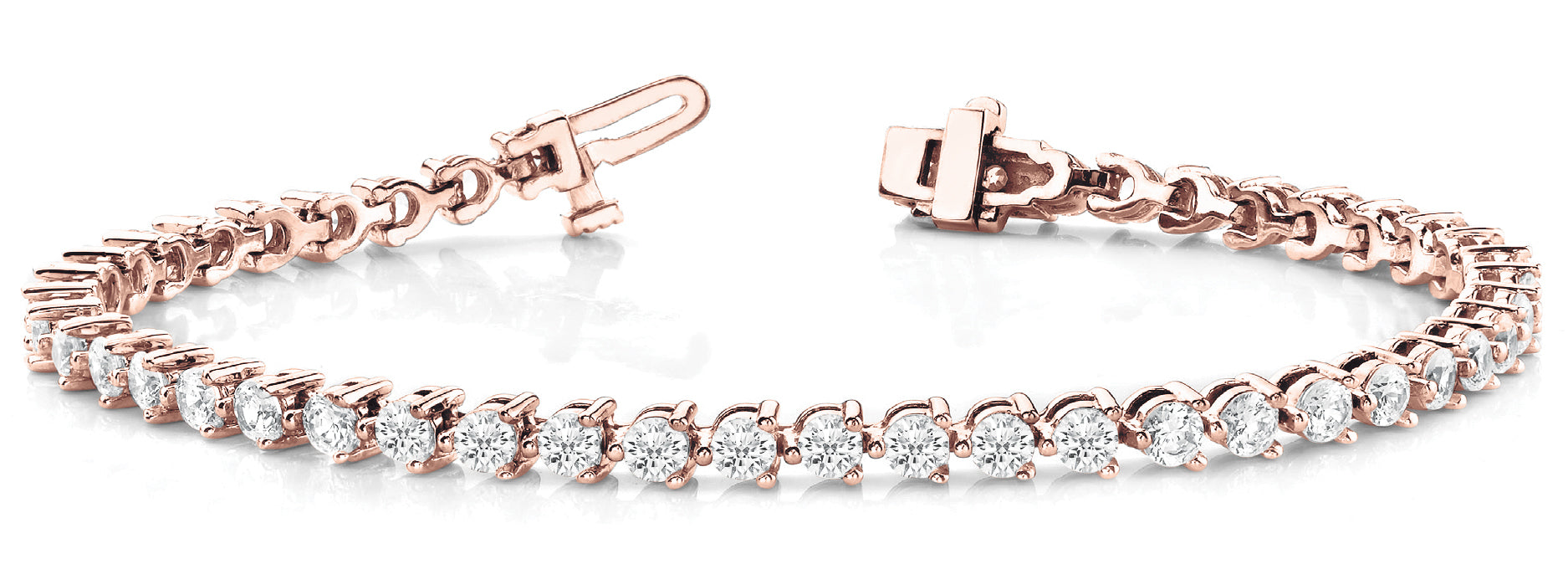 Rose Gold Lab Diamond In-Line Tennis Bracelet