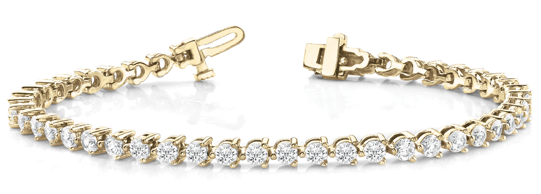 14K Yellow Gold Diamond Tennis Bracelet