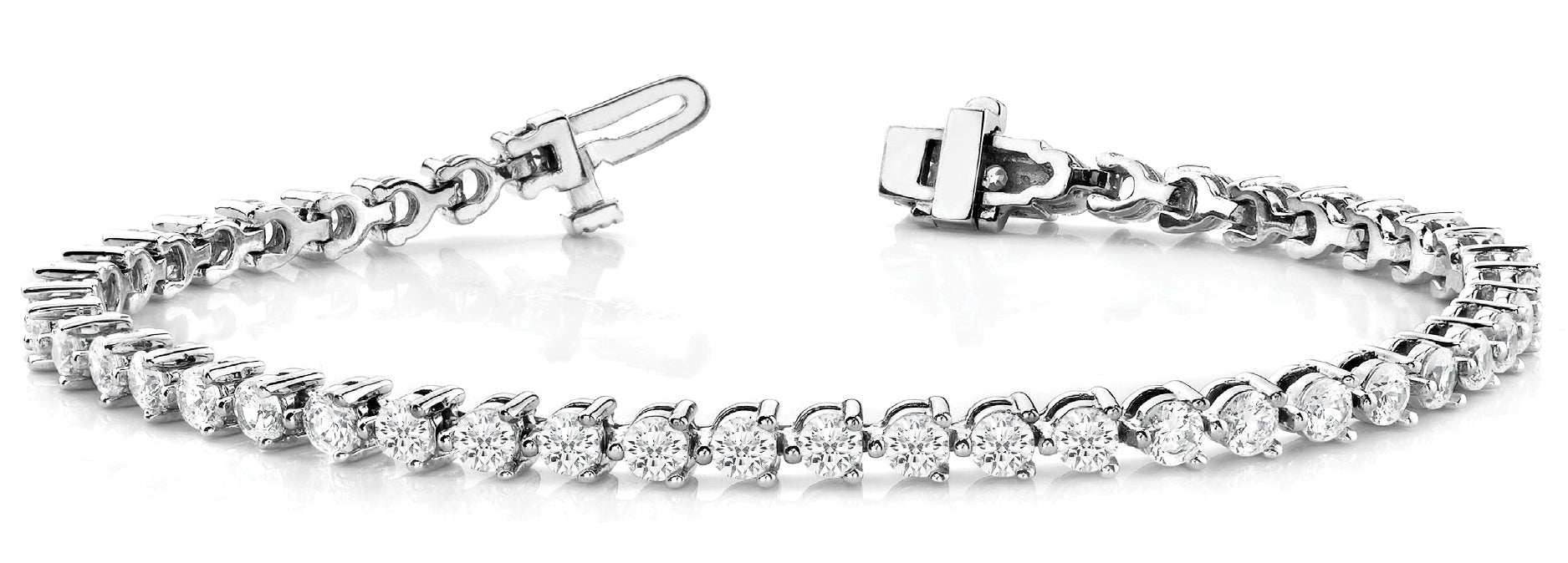Lab Diamond In Line Prong Set Tennis Bracelet