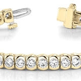 14K Yellow Gold Lab Diamond In-Line Bezel Bracelet