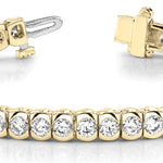 14K Yellow Gold Lab Diamond In-Line Bezel Bracelet