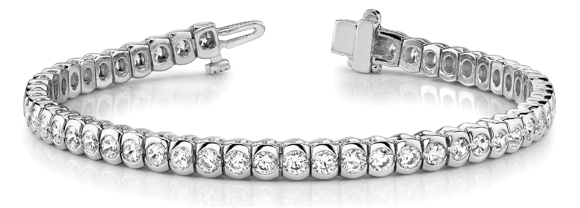 White Platinum 68-Diamond Inline Bezel Bracelet