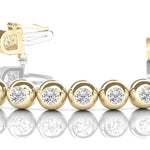 14K Yellow Gold Diamond Bezel Bracelet