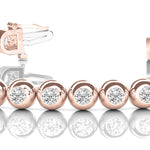 Rose Gold Lab Diamond Bezel In Line Bracelet