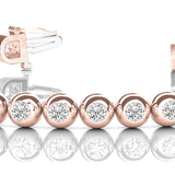 Rose Gold Lab Diamond Bezel In Line Bracelet