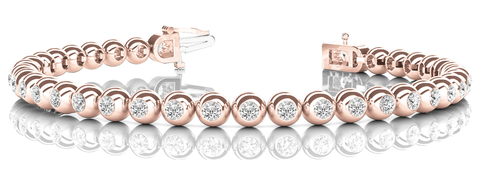 18K Rose Gold Lab Diamond Bezel Bracelet